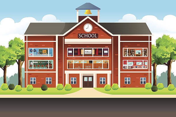 A vector illustration of school building
